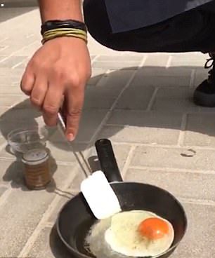 气温50°！迪拜一男子用平底锅在阳光下煎鸡蛋